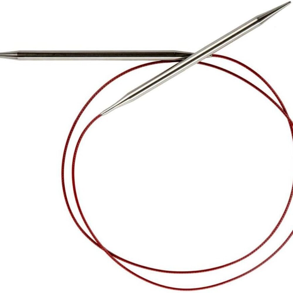 Red Lace Circular 40 inch 102cm Stainless Steel Knitting Needle Size  7 4.5mm 70